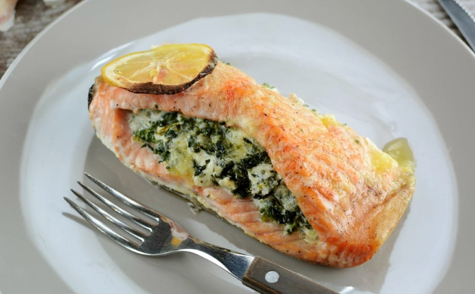 Stuffed Salmon with Spinach and Feta