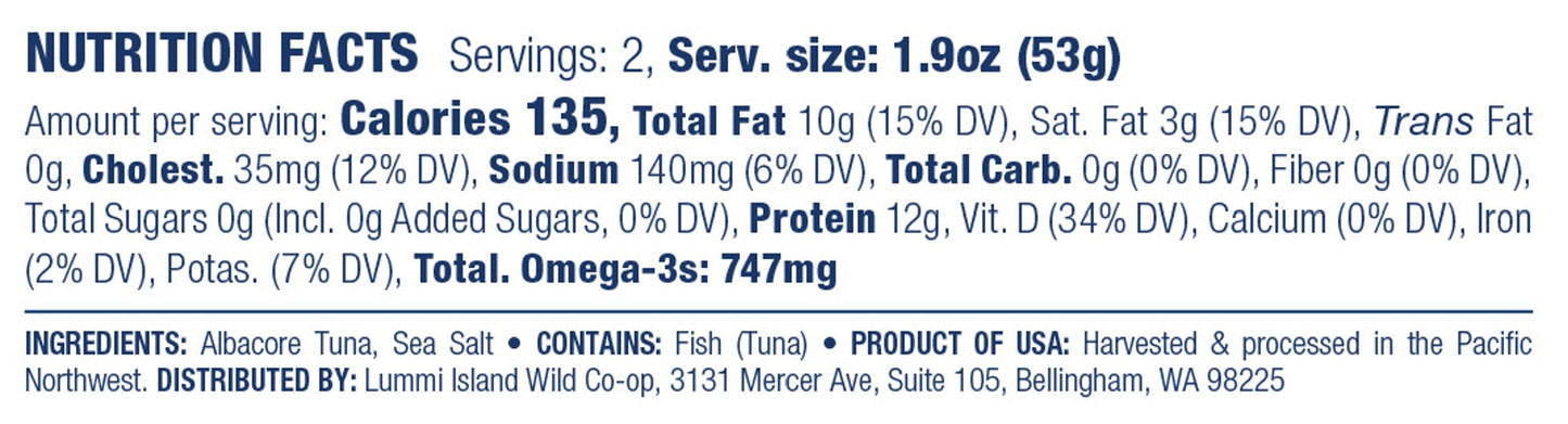 Canned Wild Albacore Tuna Ventresca