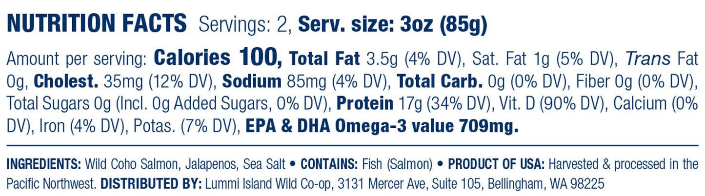 Canned Wild Coho Salmon with Jalapeno