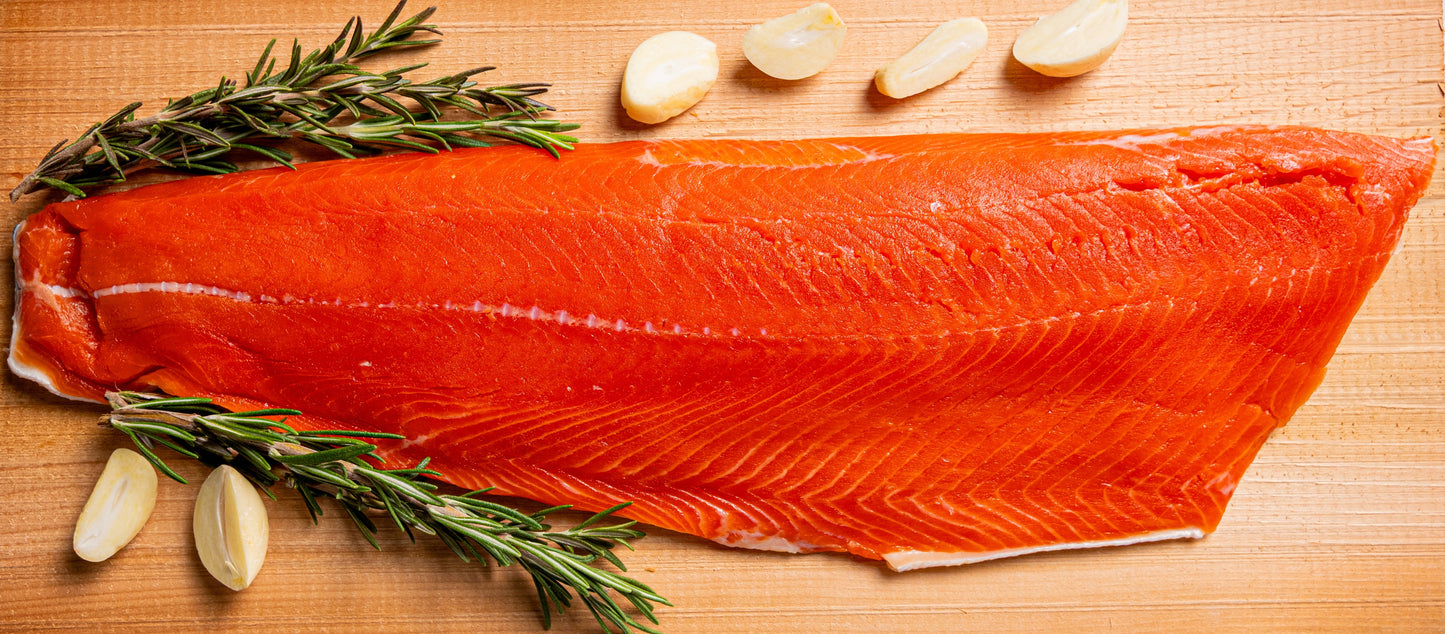 Fresh wild-caught salmon, sustainably harvested and delivered to your kitchen