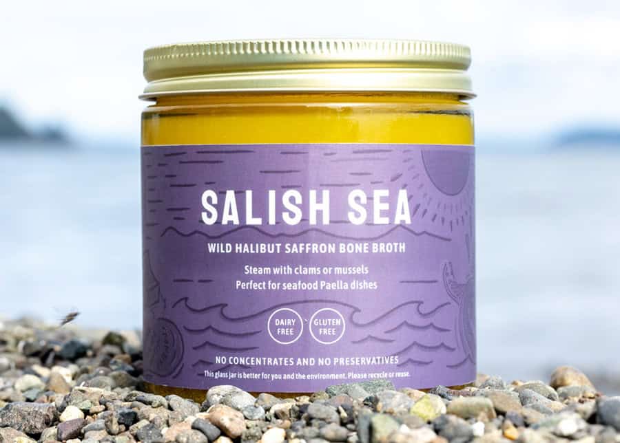 Salish Sea Saffron Halibut Bone Broth