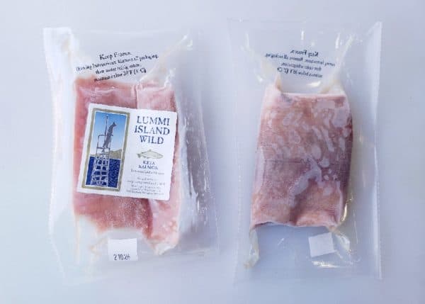 frozen salmon in LIW packaging