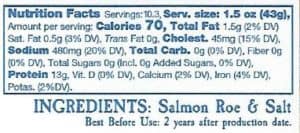 Wild Salmon Roe Ikura Caviar Nutrition Facts