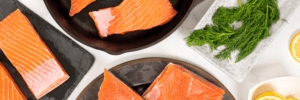 portioned salmon