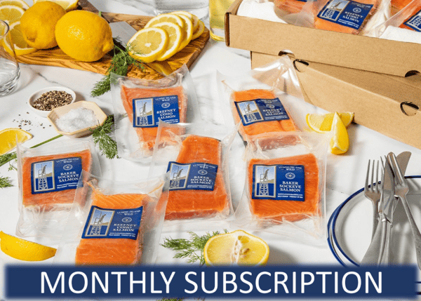 Monthly wild salmon box subscription delivery to your door