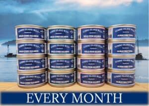 Canned Wild tuna and canned wild salmon