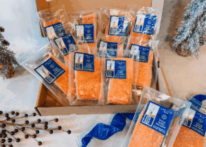Frozen fresh wild king salmon and wild coho salmon gift box
